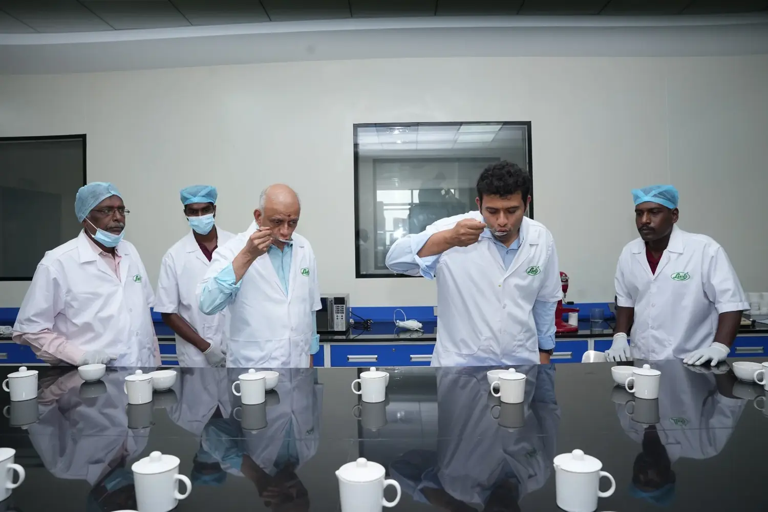 Lux team evaluating finished products